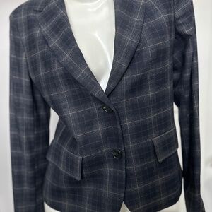 Like New Classic MaxMara Italian Designed Women's Plaid Virgin Wool Jacket 12